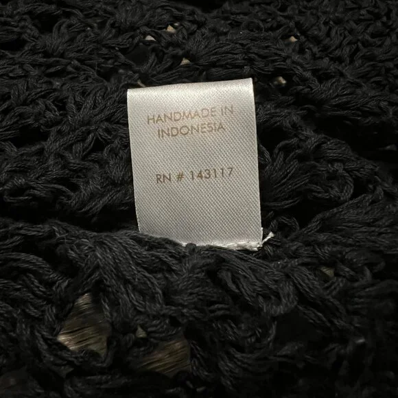 Cleobella Daphne Crochet Swim Coverup Mini Dress Size Small Black Handmade Coverups